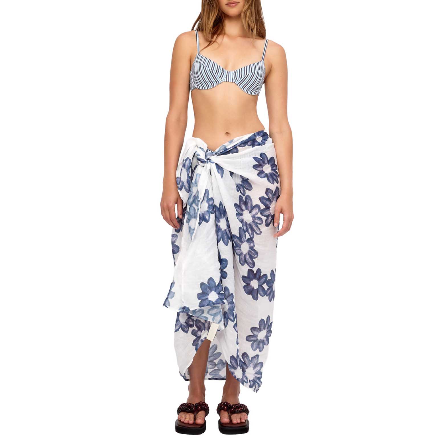 Zulu & Zephyr Blue Flower Ramie Sarong